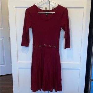 iZ Byer Long Sleeve Red Dress